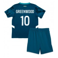 Echipament fotbal Olympique de Marseille Mason Greenwood #10 Tricou Deplasare 2024-25 pentru copii maneca scurta (+ Pantaloni scurti)